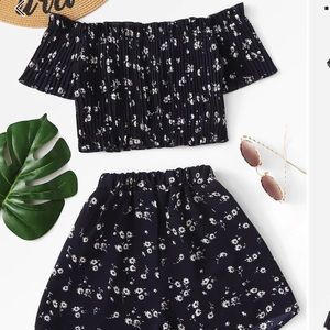 🖤 FLOWER SHORTS SET